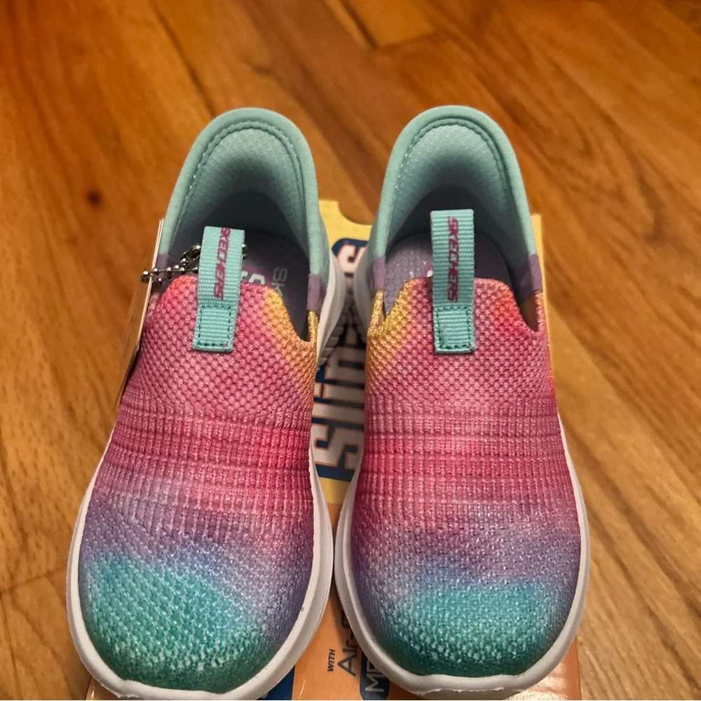 NEW Skechers Shoes Ultra Flex 3.0 Slip-Ins Hands Free Pastel Clouds SZ 5 Toddler